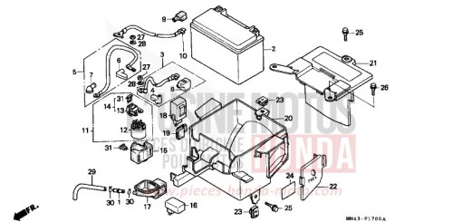 BATTERIA/SCATOLA BATTERIA CBR600FK di 1989